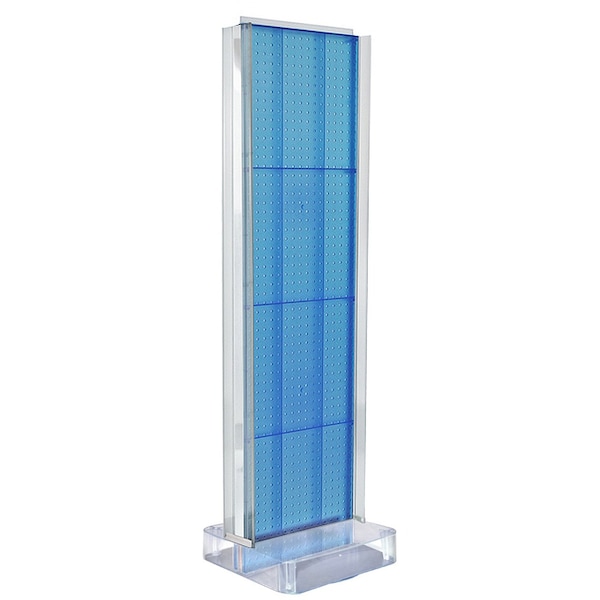 Two-Sided Pegboard Floor Display w/ C-Channel Sides On a Square Studio Base